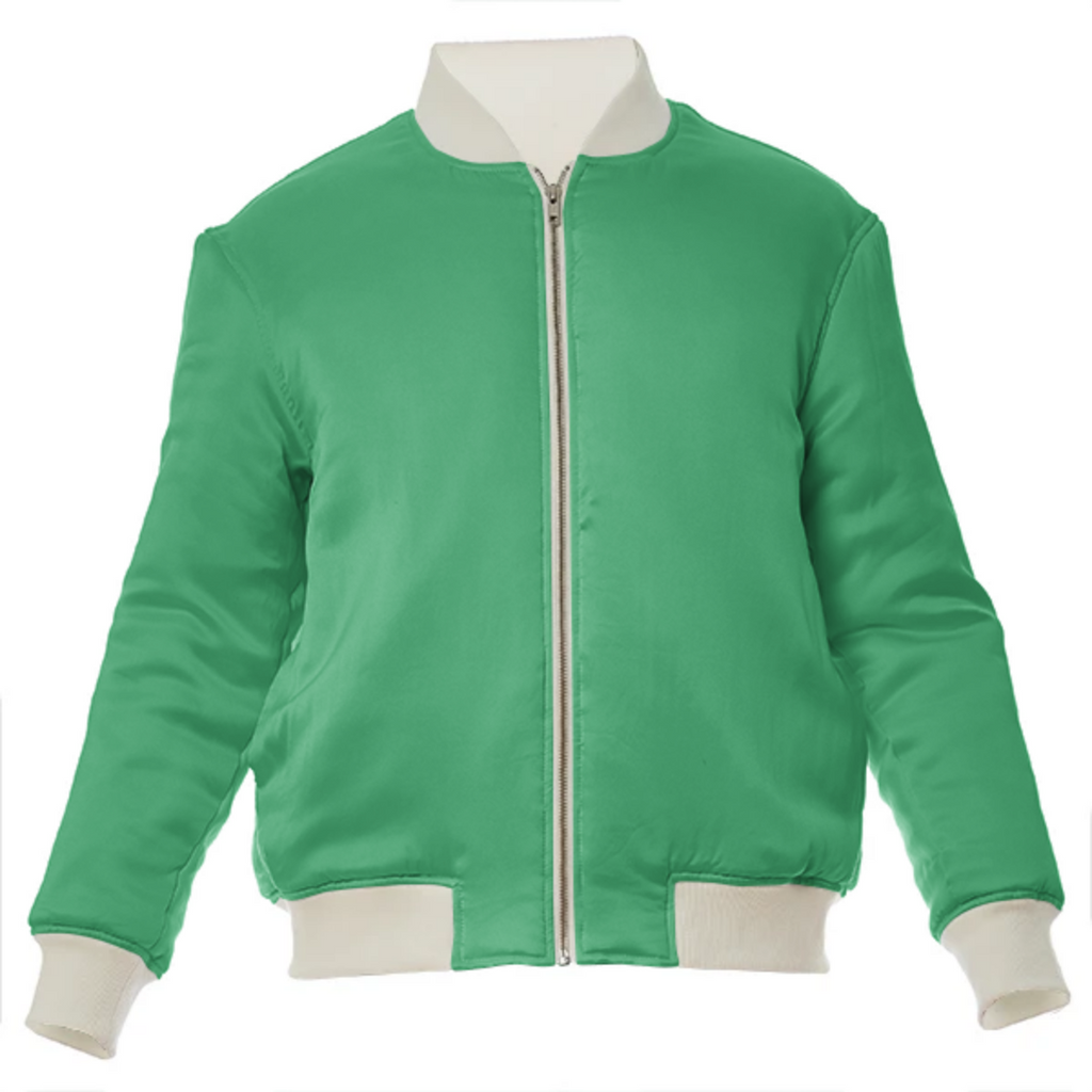 color medium sea green VP silk bomber jacket