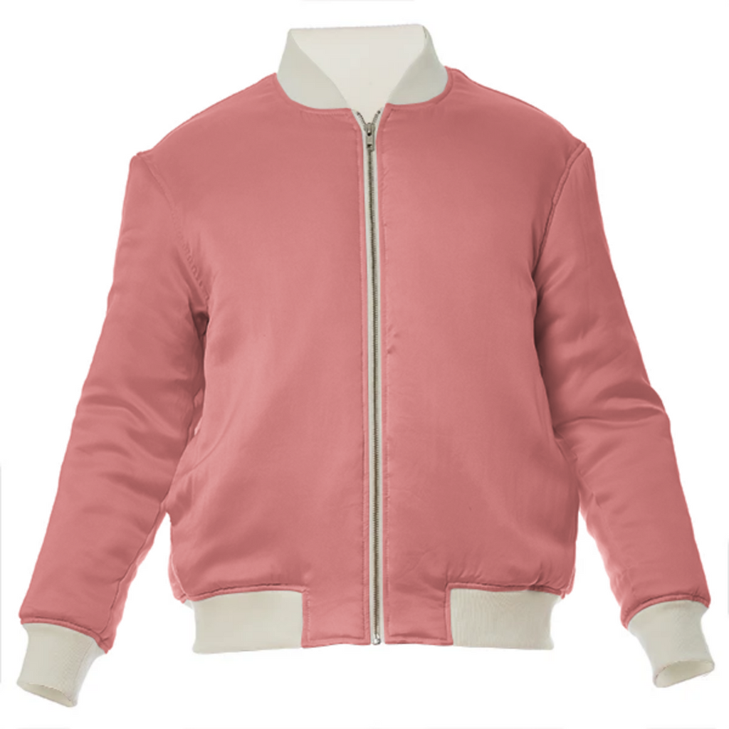 color light coral VP silk bomber jacket