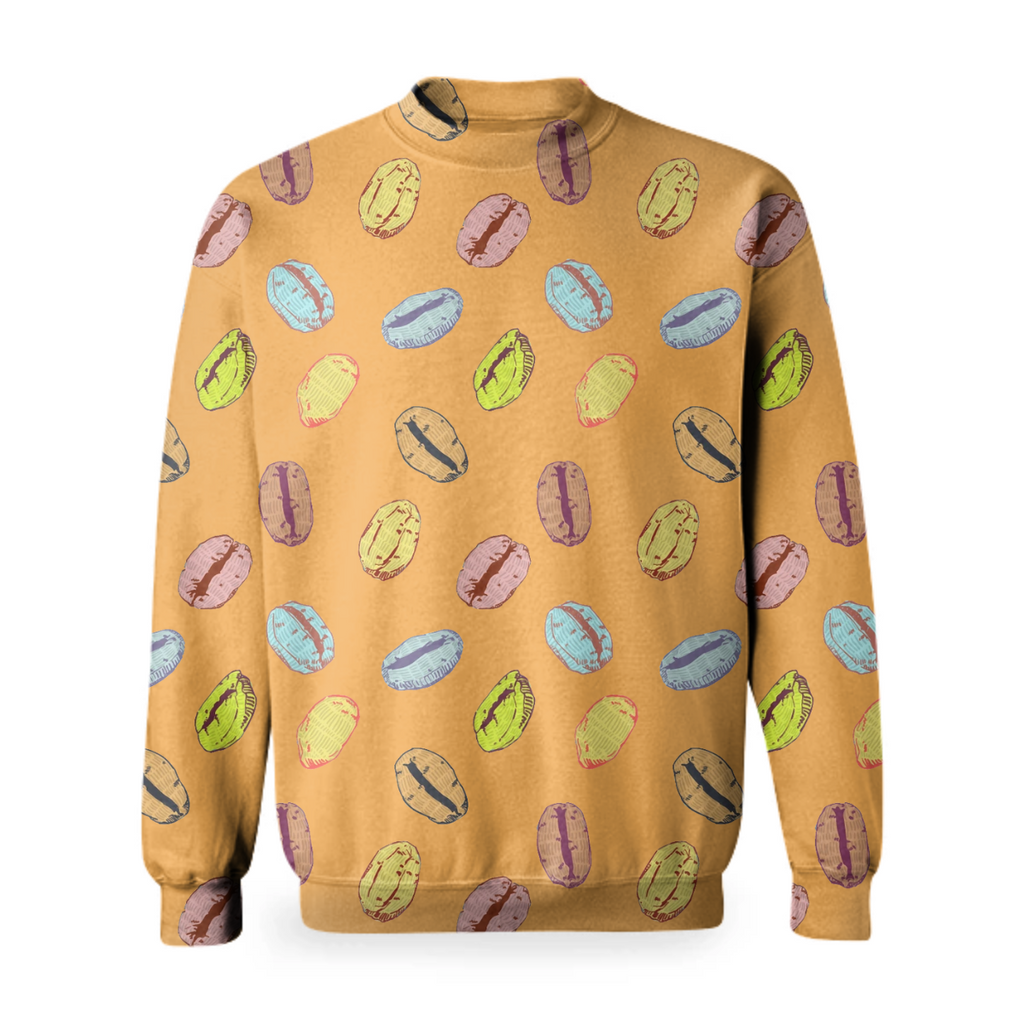 "COFFEE TIME" pattern basic sweatshirt