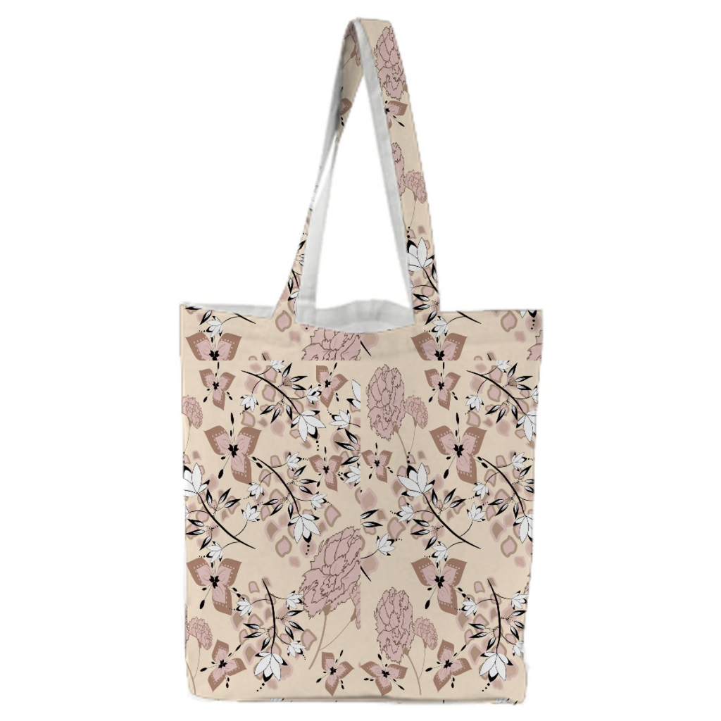 Soft Pink Carnation and Line Atr illustration in Cream