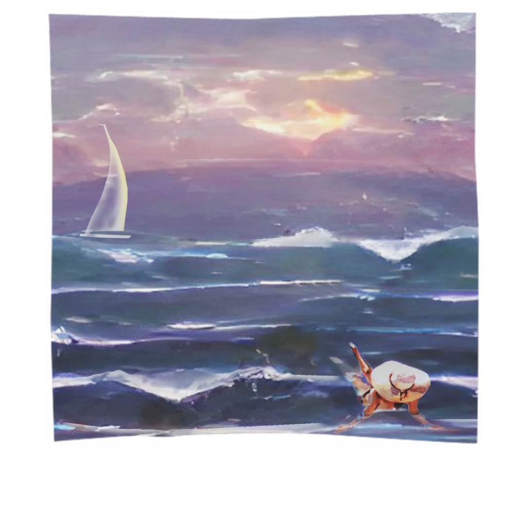 sea, girl, sailboat, sunset, waves, evening, relaxation, romance, multicolor, realism, lilac, white