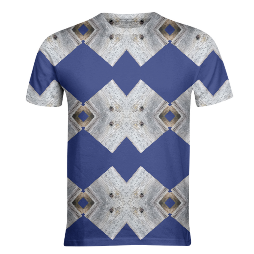 Blue gray brown geometric