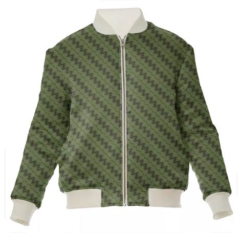 HF Brown Green Houndstooth Bomber Jacket