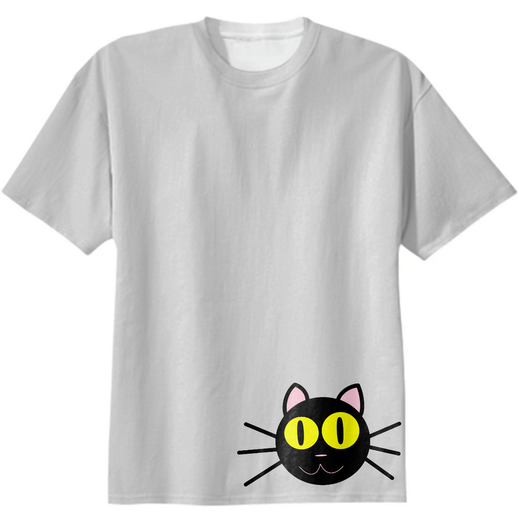 Grey T-shirt with black cat