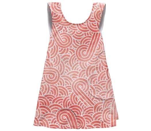 Peach echo and white swirls doodles SSWTR Kids Apron Dress