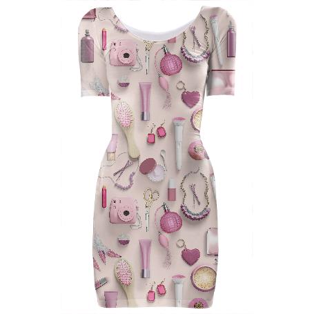 Pink Vanity Table Bodycon Dress