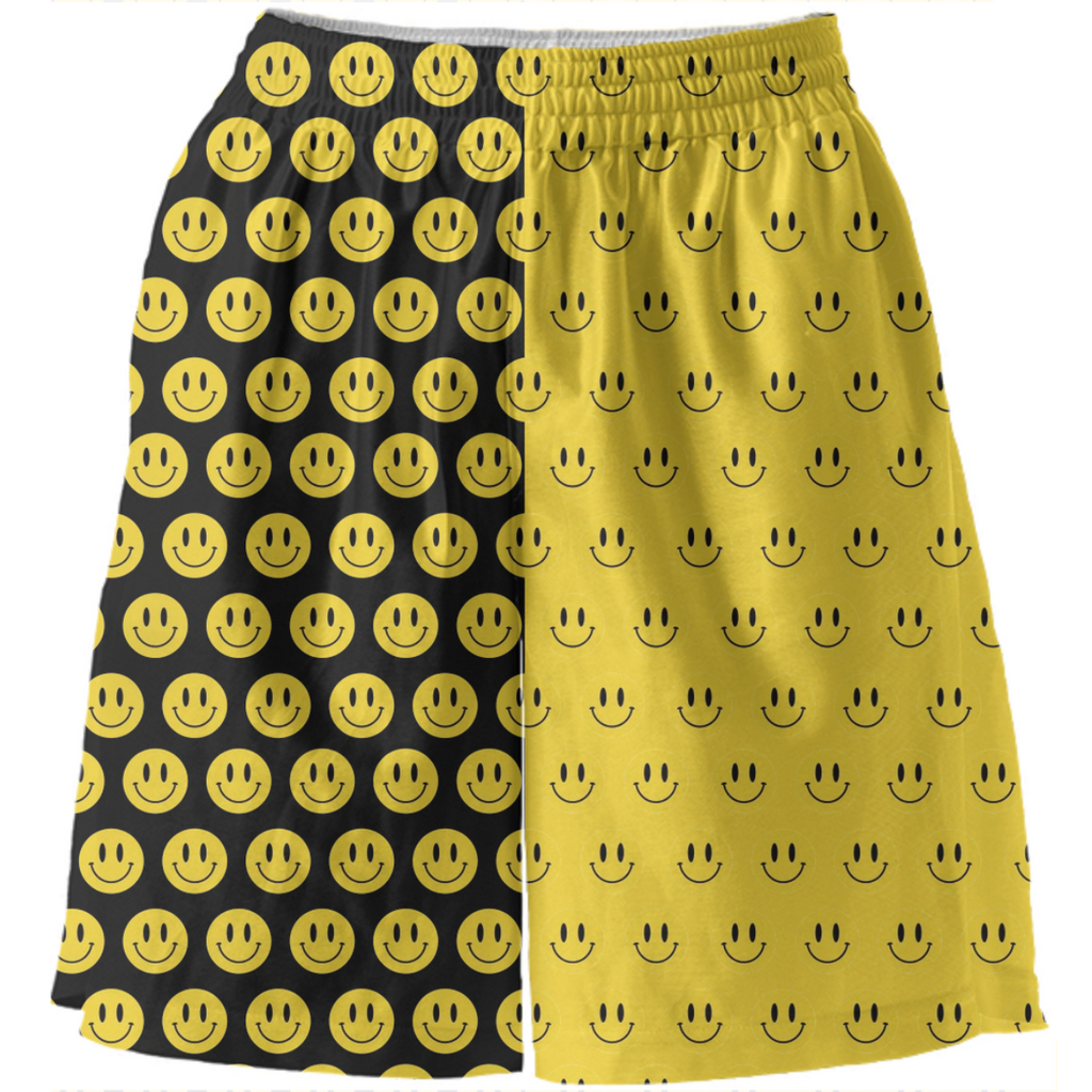 HEM TWO TONE ALL OVER SMILEY SHORTS