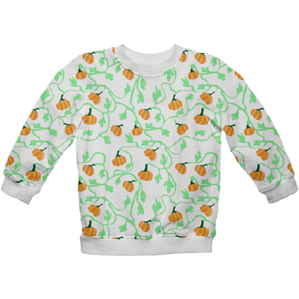 Fall Pumpkin Vines Kids Sweatshirt
