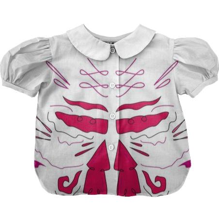 KIDS DESIGNERS BLOUSE RED WHITE