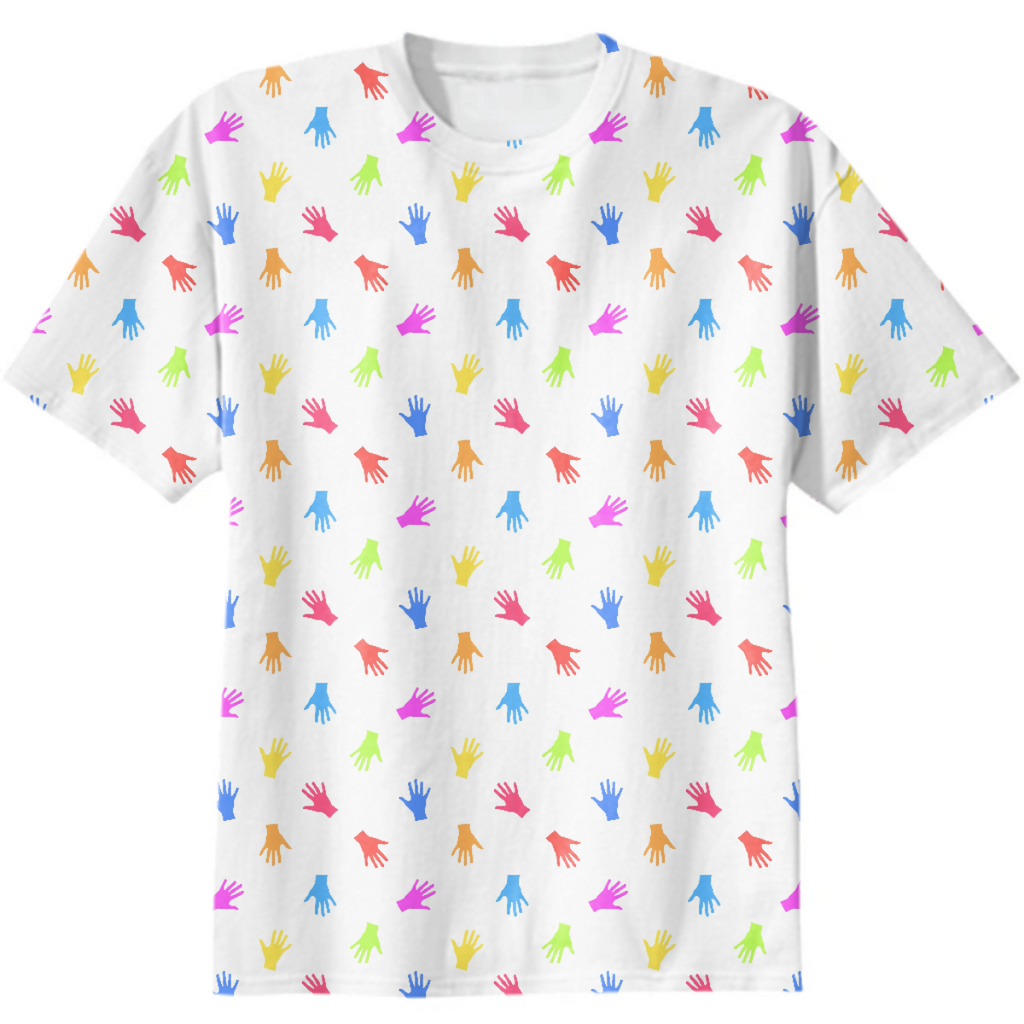 Multicolored Hands Silhouette Motif Design