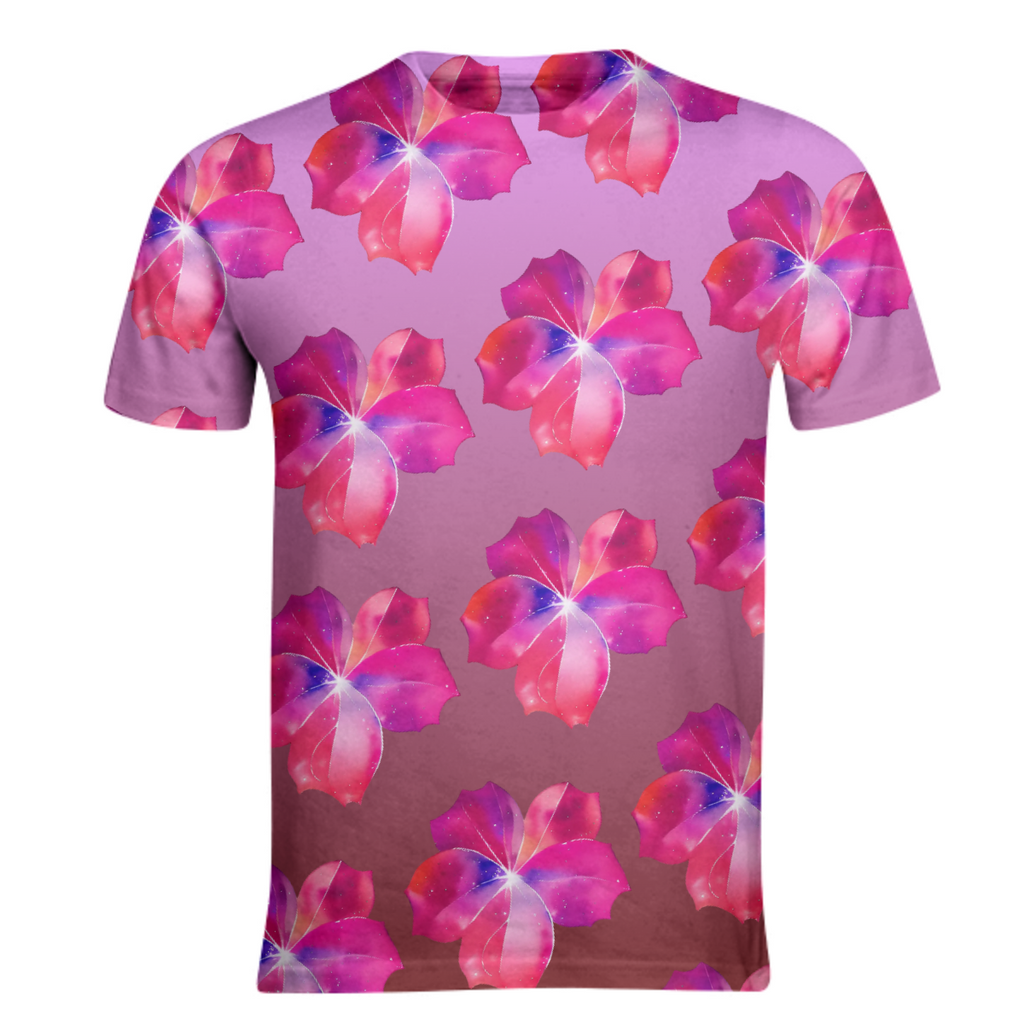 Pink and Red Flowers Watercolor Geometric