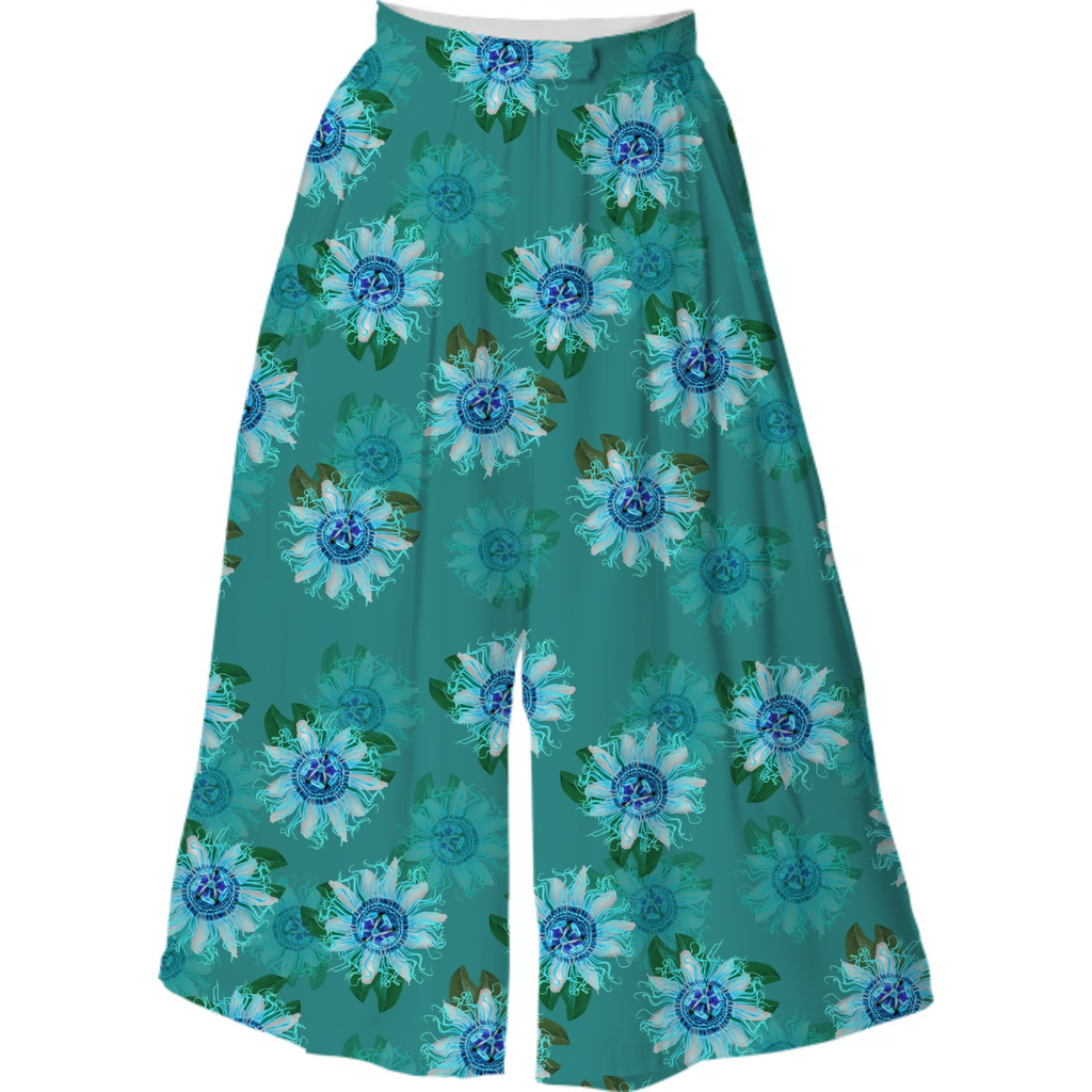 culottes teal passionflower