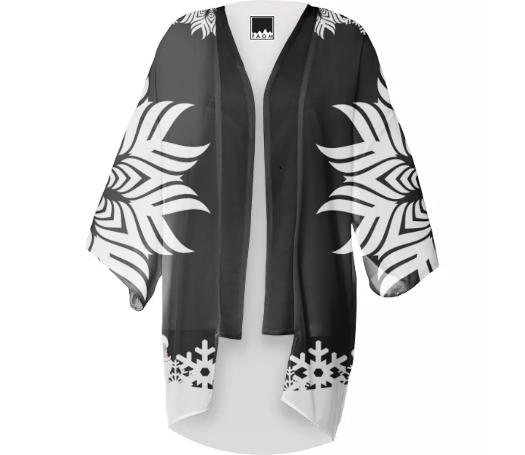 SANTA CLAUS SNOWFLAKE CHRISTMAS KIMONO