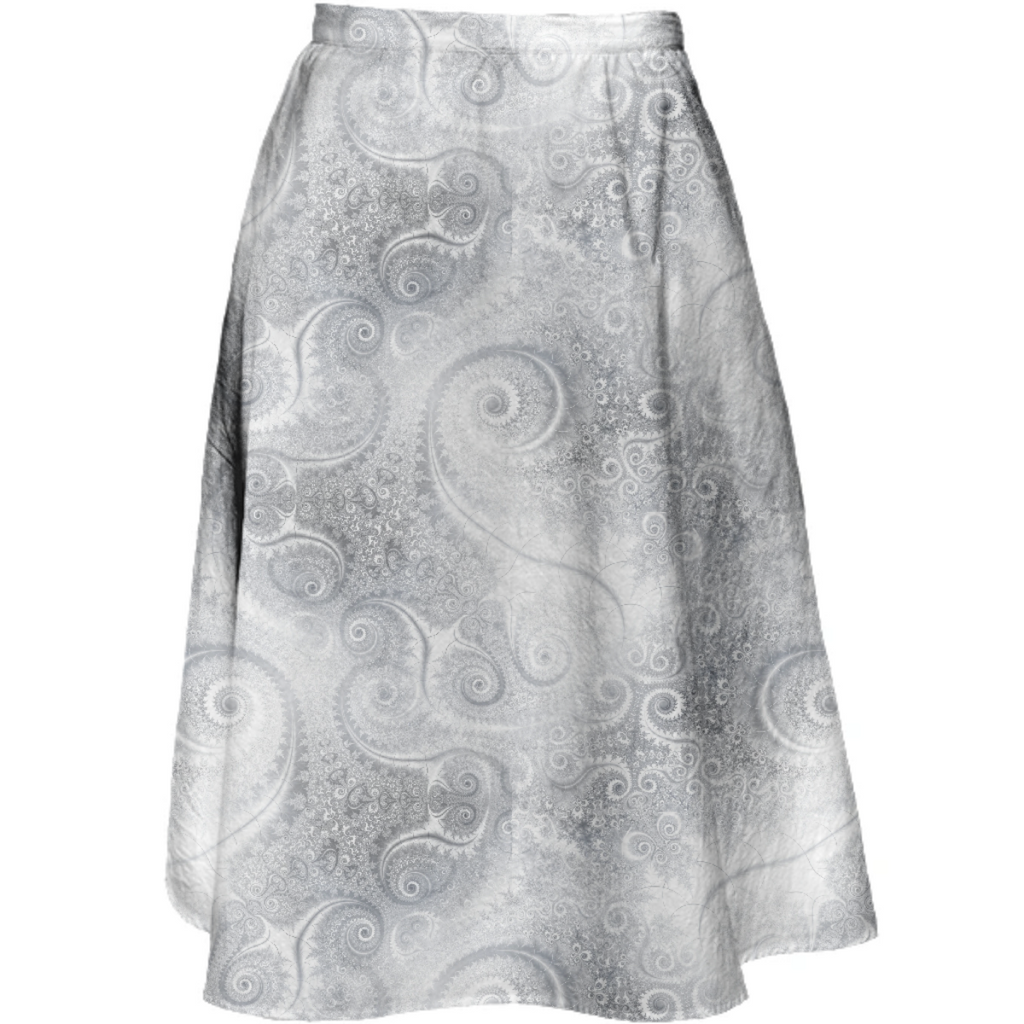 Silver White Swirls and Spirals Pattern