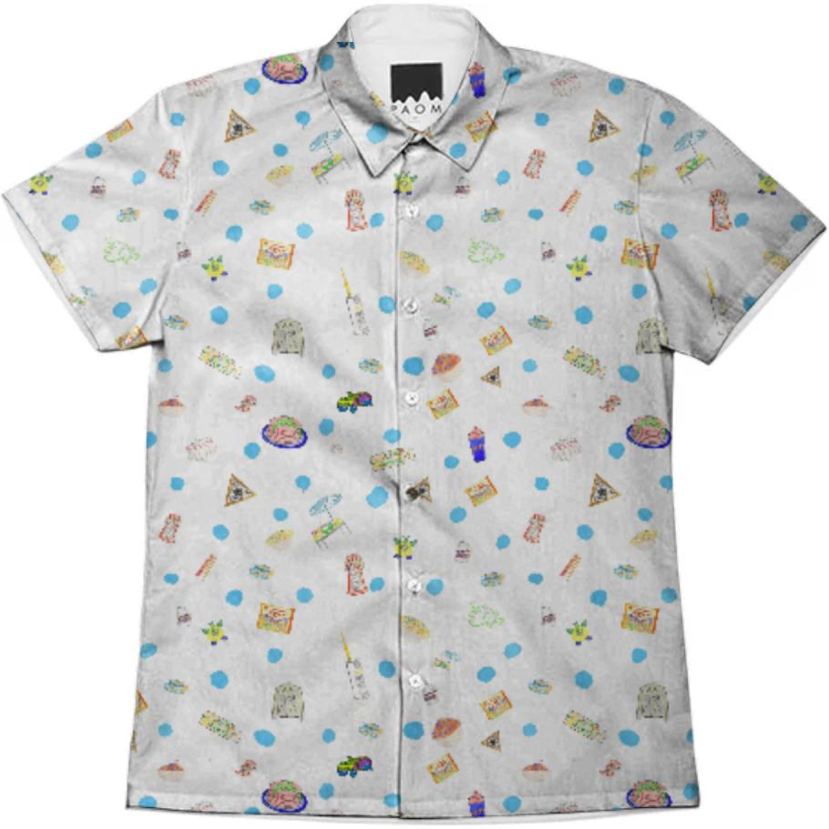 PAOM, Print All Over Me, digital print, design, fashion, style, collaboration, theselby, Short Sleeve Workshirt, Short-Sleeve-Workshirt, ShortSleeveWorkshirt, Selby, Wallpaper, Button, Down, spring summer, unisex, Cotton, Tops