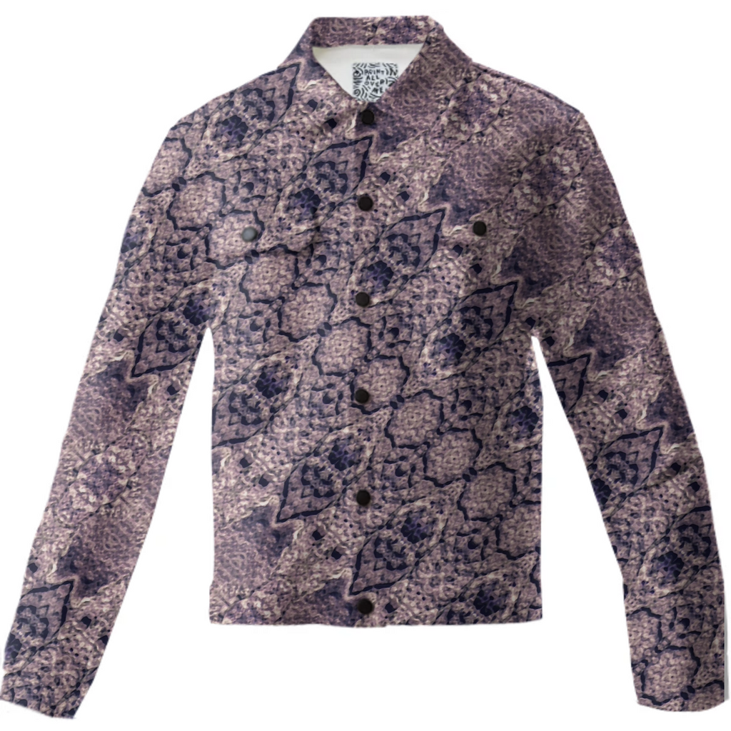 Violet Textured Mosaic Ornate Print