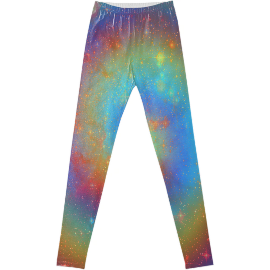 Rainbow Tie Dye Space Leggings