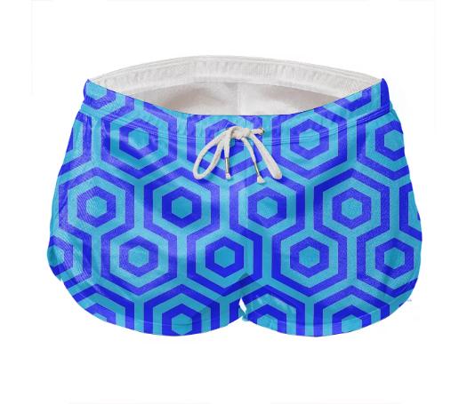 HEXAGONAL Bleu Short Shorts