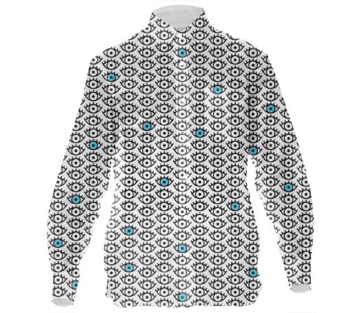 Blue Eye Button Up Long Sleeve