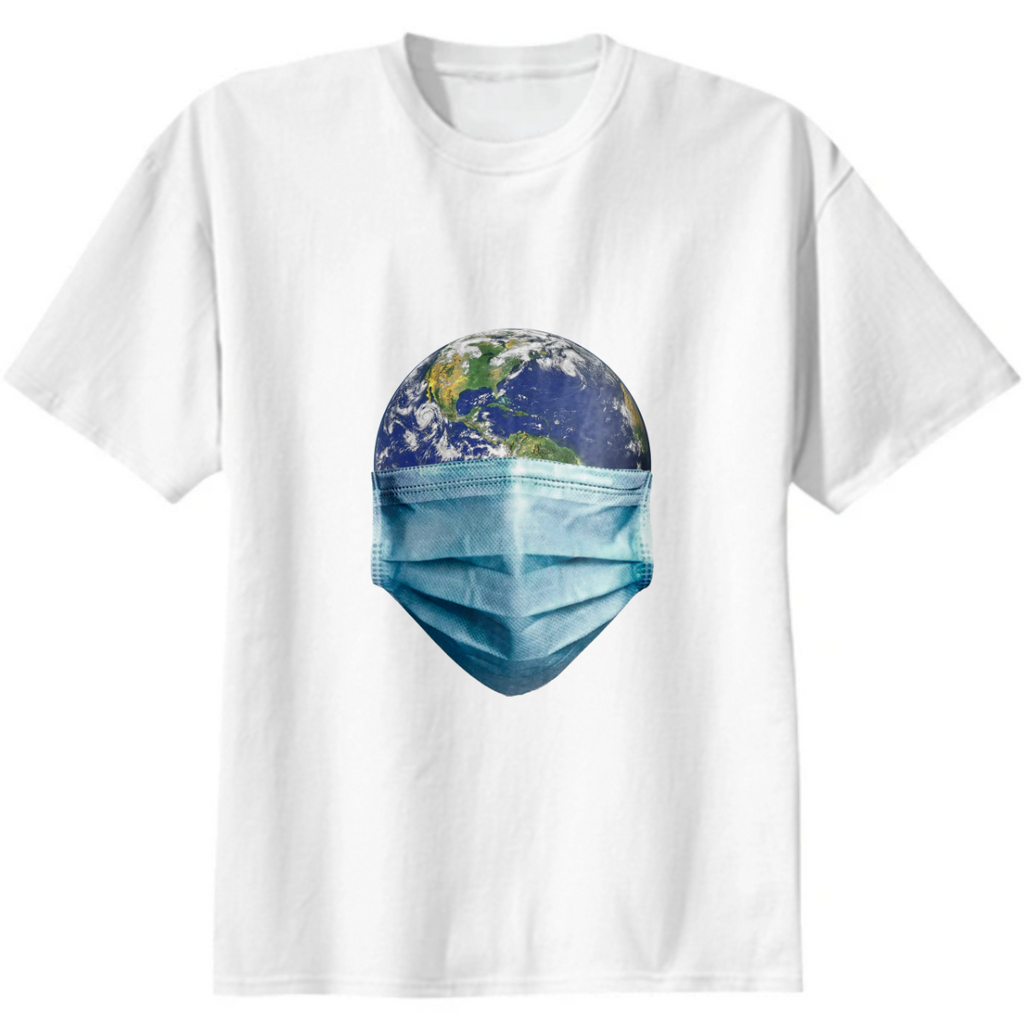 Earth With Face Mask Pandemic Concept Poster