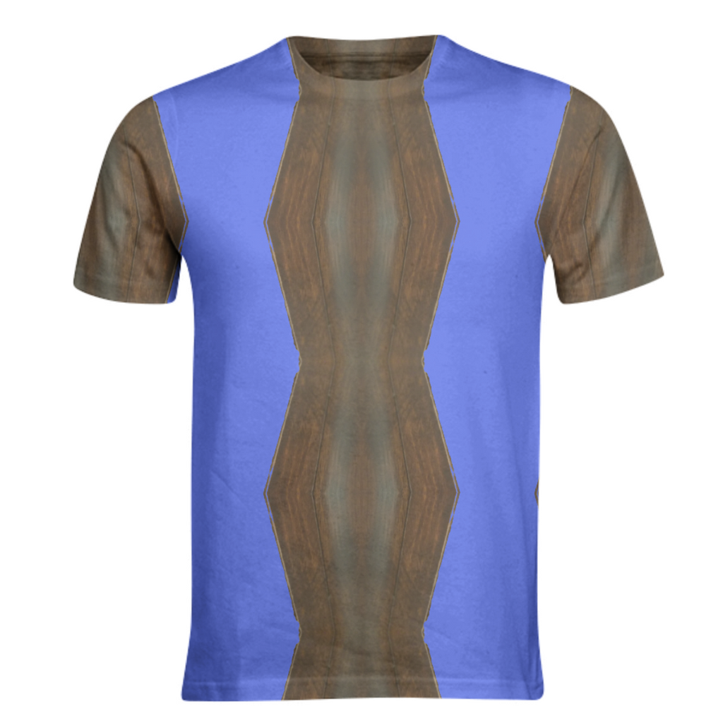 Blue and Wood Geometric