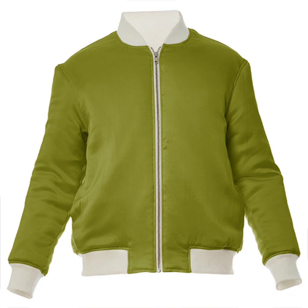 color olive VP silk bomber jacket