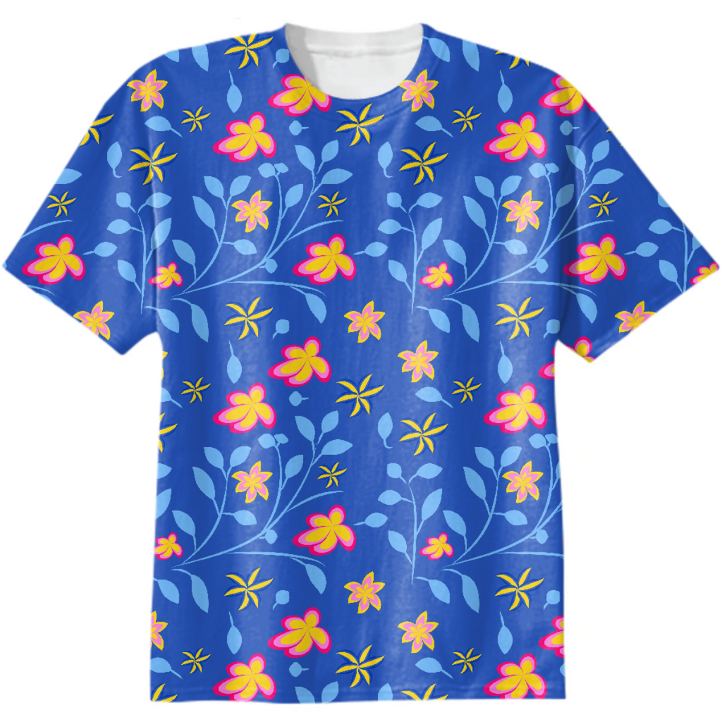 Floral pattern with flowers and leaves