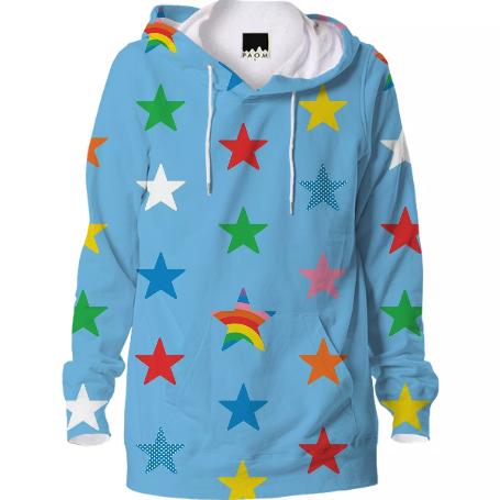 lt blue star hoodie