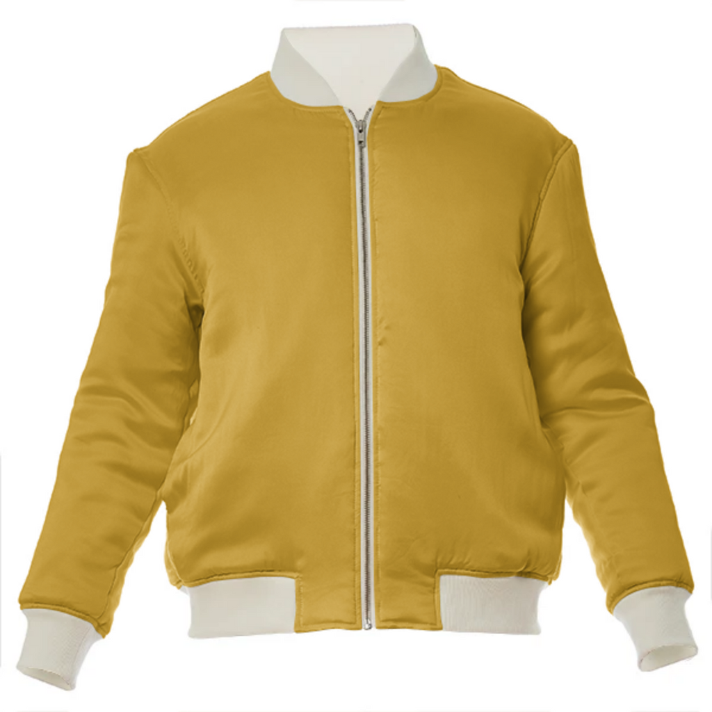 color goldenrod VP silk bomber jacket