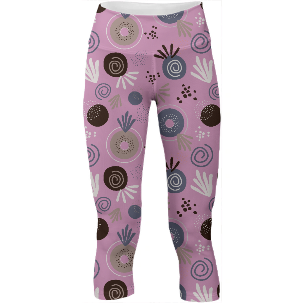 Pink abstract yoga pants by Stikle