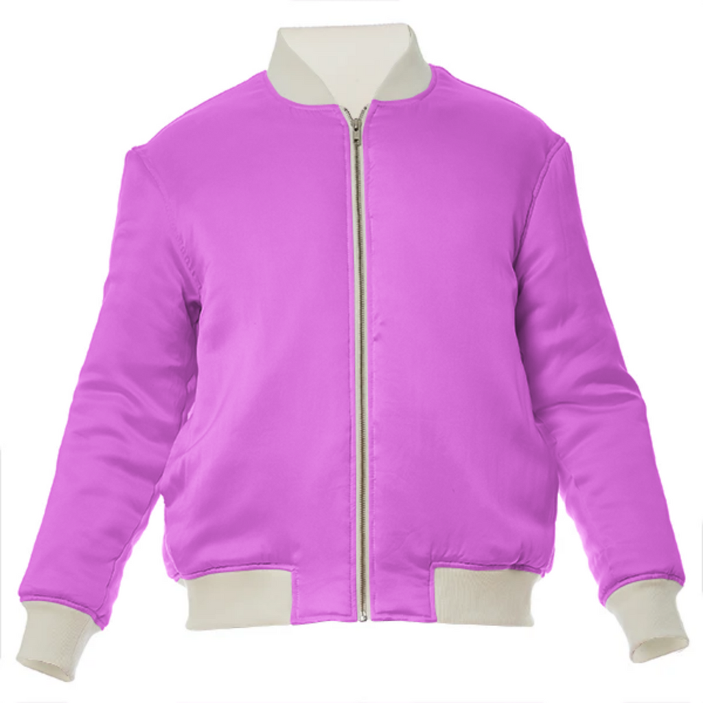 color ultra pink VP silk bomber jacket