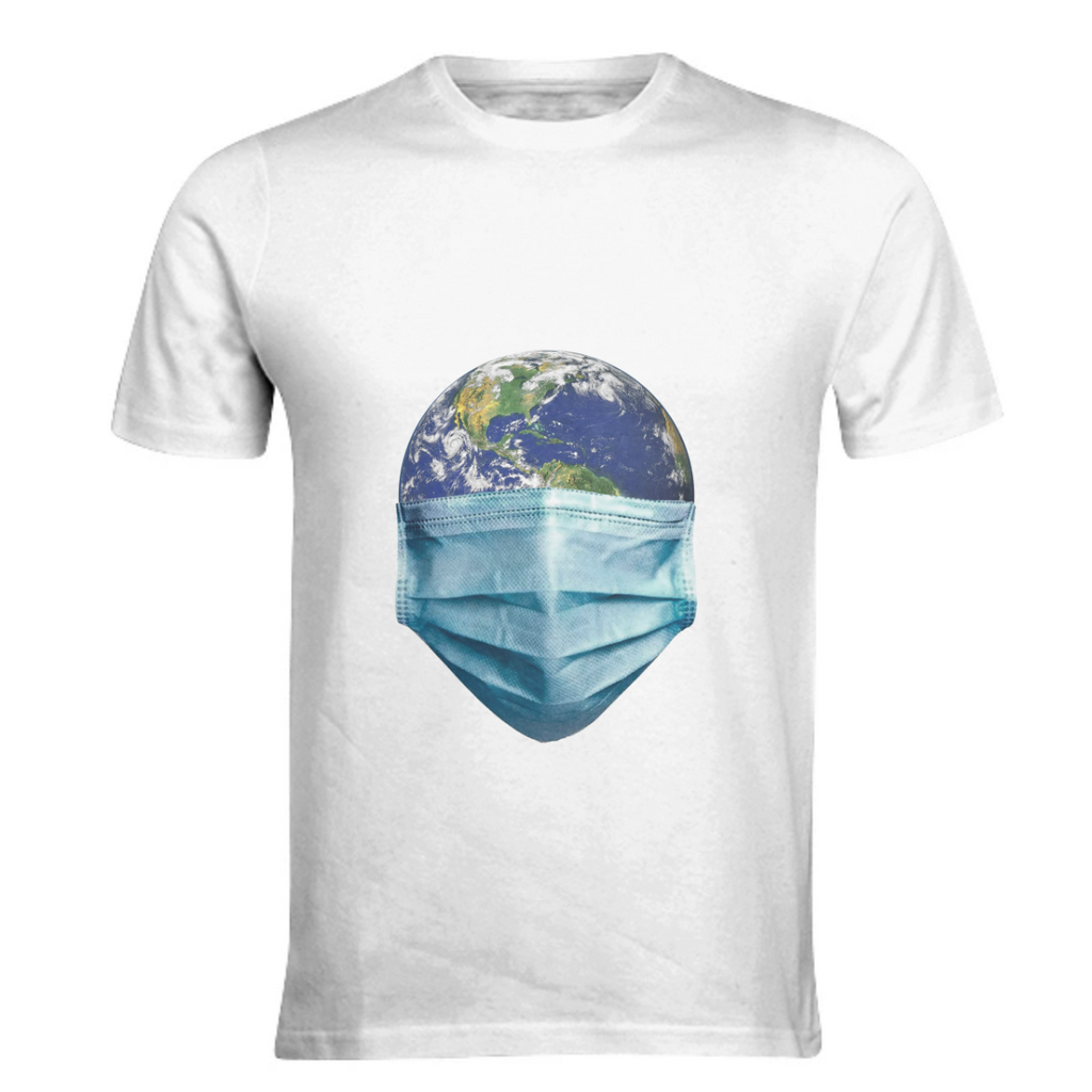 Earth With Face Mask Pandemic Concept Poster