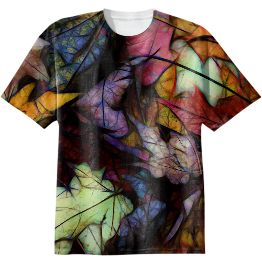 Fall Leaves Abstract Cotton T-Shirt