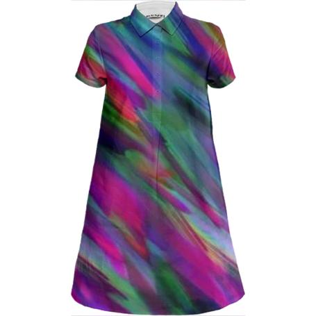 Colorful digital art splashing G400 MINI SHIRT DRESS