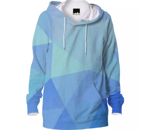 Abstract Geometric Light Blue Hoodie