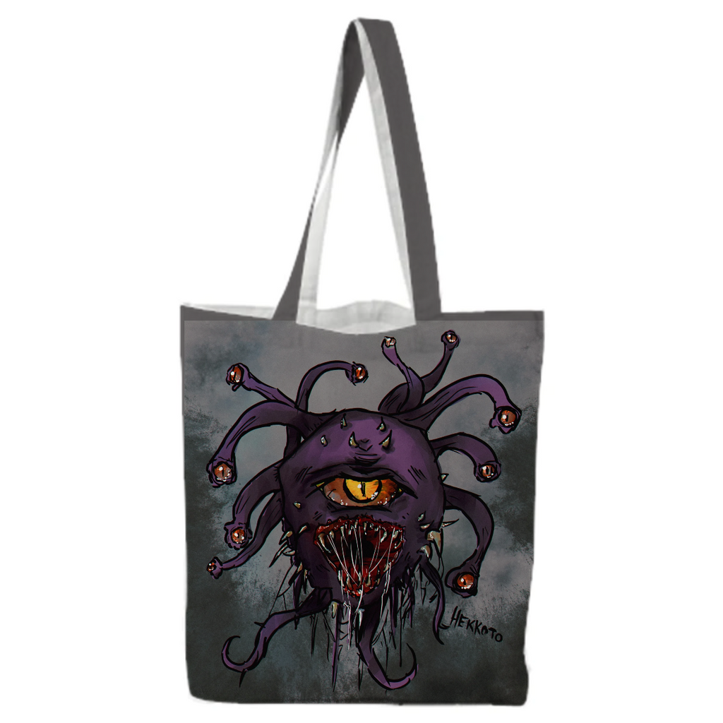 Monster beholder horror creepy edgy dnd dungeons and dragons enemy boss video games tote bag