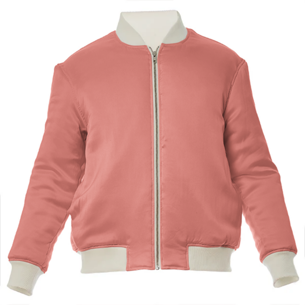 color tea rose VP silk bomber jacket