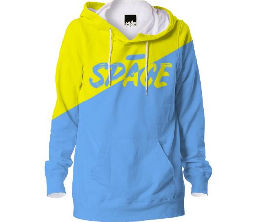 Negative Space Hoodie Yellow and Blue