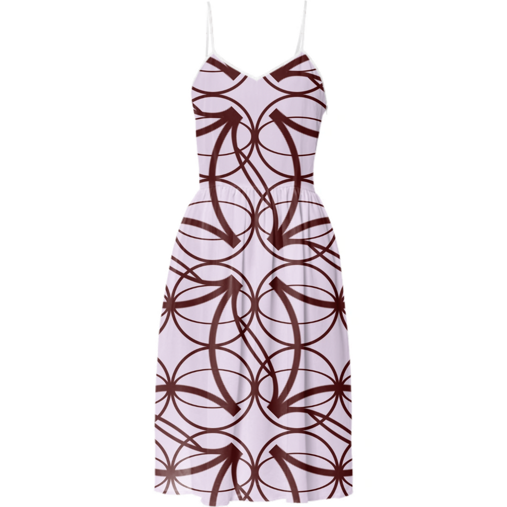 Brown line pattern summer dress
