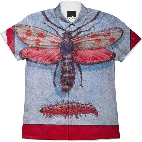 David Beck Bug Book Lovely Moth and Larve Work Shirt