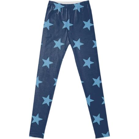 Navy star print cotton leggings