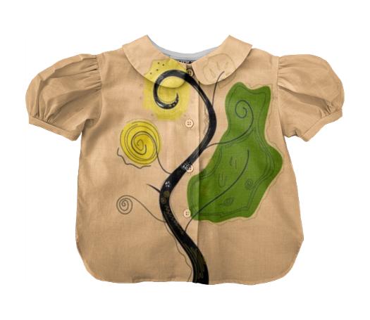 DESIGNERS LITTLE BLOUSE YELLOW GREEN BEIGE