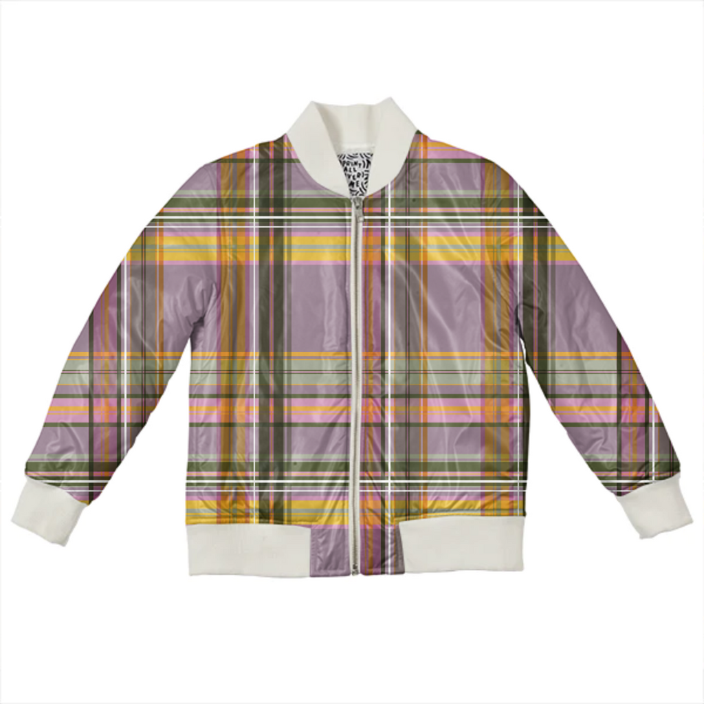 Lilac, pink and gold plaid with green and white accents - classic design with a modern twist.