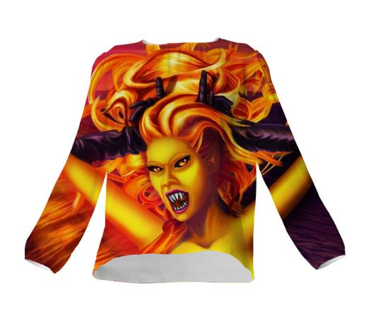 Mad Dolores Goddess of fire Silk Top
