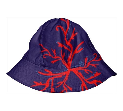 Artistic little Kids Cotton Bucket hat RED CORAL
