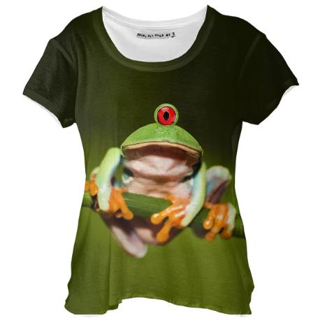 Funny Conceptual Cyclopic Frog Drape Shirt